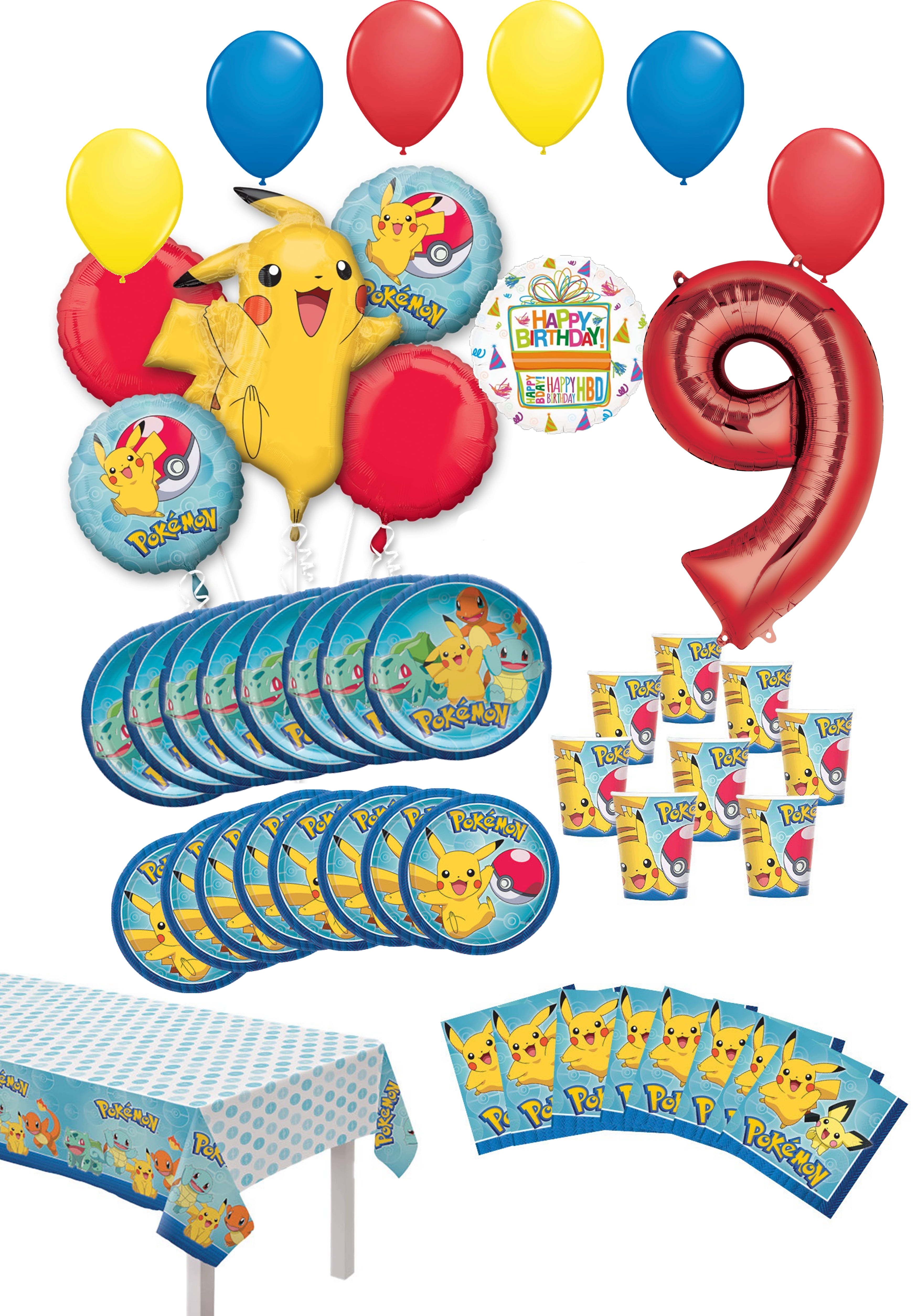 6 pcs Pokemon Pokeball Balloons Birthday Party Supplies