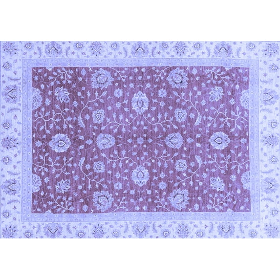 Ahgly Company Machine Washable Indoor Rectangle Oriental Blue Traditional Area Rugs, 2' x 3'