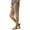 Khaki, variant on HAJWOH Women Summer Pull On Linen Bermuda Shorts Knee Length Gauze Beach Capris with Pockets