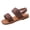style-04 Brown, variant on Gubotare Little Girls Sandals Toddler Girls Sandals Open Toe Water Beach Summer Shoes Soft Rubber Sole Dress Shoes Princess Flat Size 13.5 (White,Little Kids 13.5)