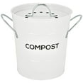 thumbnail image 2 of Spigo Steel Kitchen Compost Bin With Vented Charcoal Filter and Bucket, White, 1 Gallon, 2 of 8