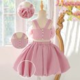 thumbnail image 6 of IVEYRTF Childrens 2 Piece Dress Girls Birthday Party Dress Princess Dress with 3D Floral Appliques Toddler Girls Formal Party Wear Holiday Celebration Outfit(Pink,5-6 Years), 6 of 9