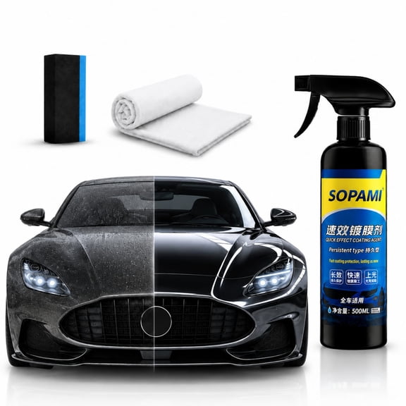 Sopami Car Coating Spray, 17fl oz Fast Ceramic Coating, Nano Hydrophobic Shield & Specular Gloss Paint Protector for All Vehicles