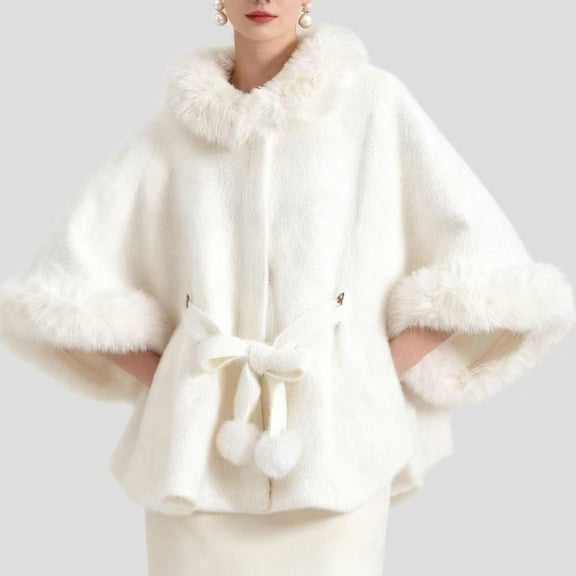 Women's Imitation Mink Coat Under $5! Kadlawus Women's Thick Warm Solid Color Imitation Mink Coat, Mid-length Loose Cape Cardigan for Winter Fall Season, Cozy Soft Sweater for Cold Weather