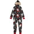 thumbnail image 4 of Aunavey Matching Family Christmas Onesies Pajamas Sets Elk Antler Hooded Romper PJ's Zipper Jumpsuit, 4 of 7