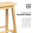 thumbnail image 2 of PJ Wood Classic Saddle-Seat 29In Kitchen Counter Stools, Natural, 2 of 11