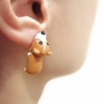 thumbnail image 2 of Pendientes de arcilla 3D shaofei con forma de mordedura de animal Color amarillo, 2 of 5