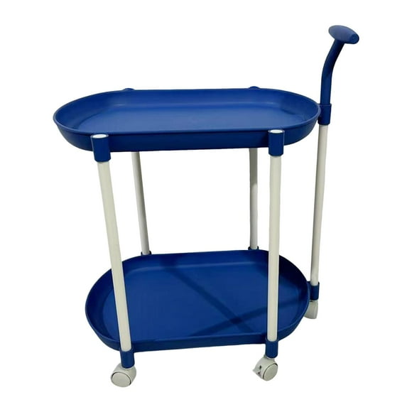 Luzkey Chariot de Service Table d'Appoint pour Canapé Décoration Minimaliste Poignée Ergonomique Étagère de Rangement Robuste pour Bureau Entrepôt Salon Bleu