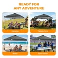 thumbnail image 6 of EAGLE PEAK 10 x 10 ft Pop Up Canopy Tent Instant Outdoor Canopy Straight Leg Shelter with Adjustable Height and Wheeled Carrying Bag (Gray), 6 of 10