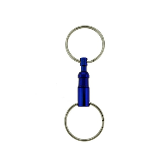 Blue And Silver-Tone Detachable Double Split Ring Key Chain KEKC4819
