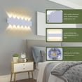 thumbnail image 2 of Luz LED de pared para interiores Lámpara moderna blanca de 12 W, lámpara de pared de aluminio con punto arriba y abajo Luz blanca cálida 3000 K, iluminación de pared de 31 cm para dormitorio Comedor Pasillo oso de fresa Electrónica, 2 of 4