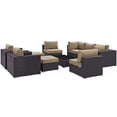thumbnail image 3 of Modway Convene 10 Piece Outdoor Patio Sectional Set in Espresso Mocha, 3 of 9