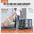 thumbnail image 4 of 400 lbs Capacity Aluminum Folding Hand Truck, 2 in 1 Heavy Duty Collapsible Dolly Cart with Rubber Wheels, Multi-Purpose Transport Cart for Warehouse, Supermarket, Garden, 4 of 10