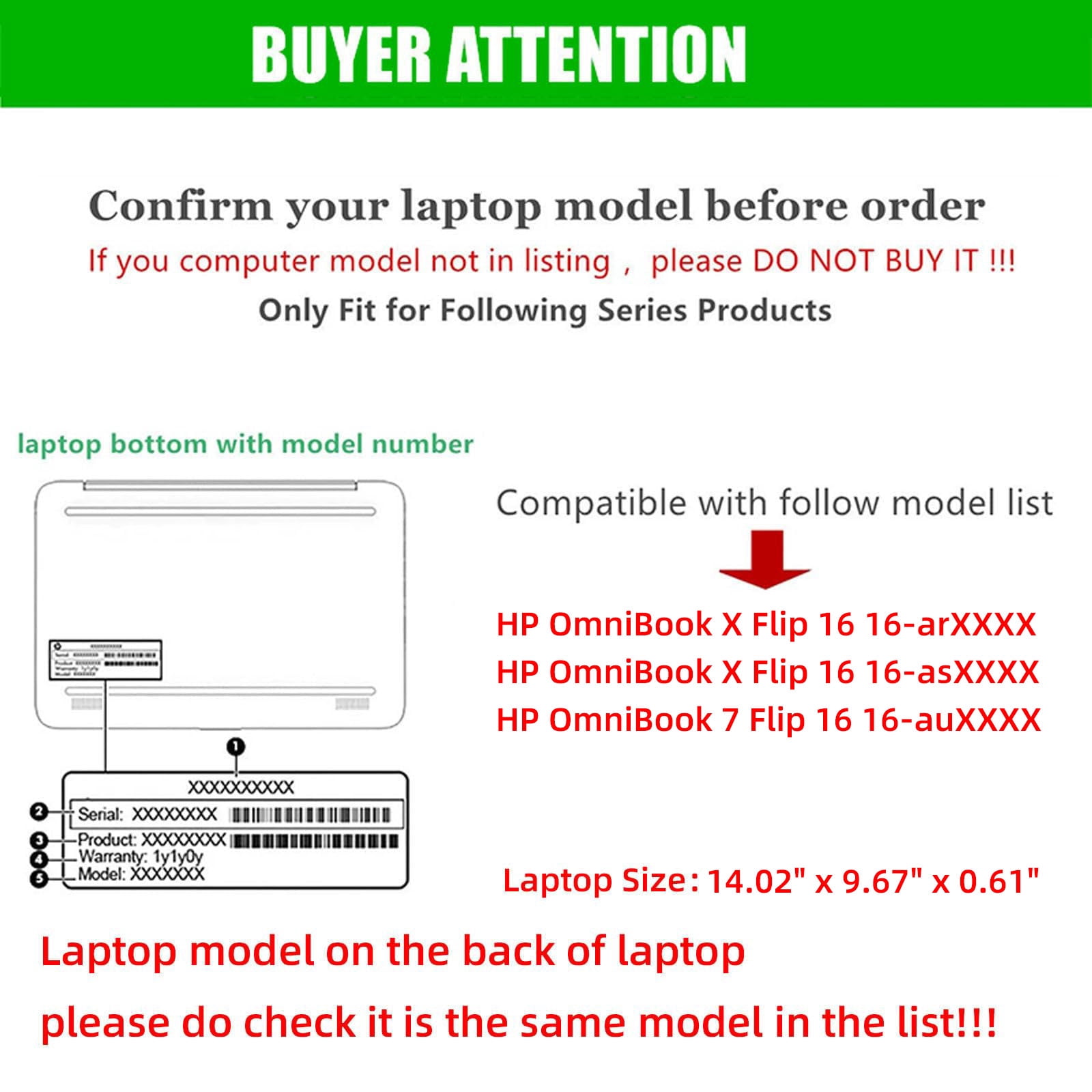 Laptop Cover Case for HP OmniBook X Flip 16 16-arXXXX/16-asXXXX& OmniBook 7 Flip 16-auXXXX 16inch [not Compatible with Any Other Model] 2-in-1 PU Leather Notebook Sleeve(Black)