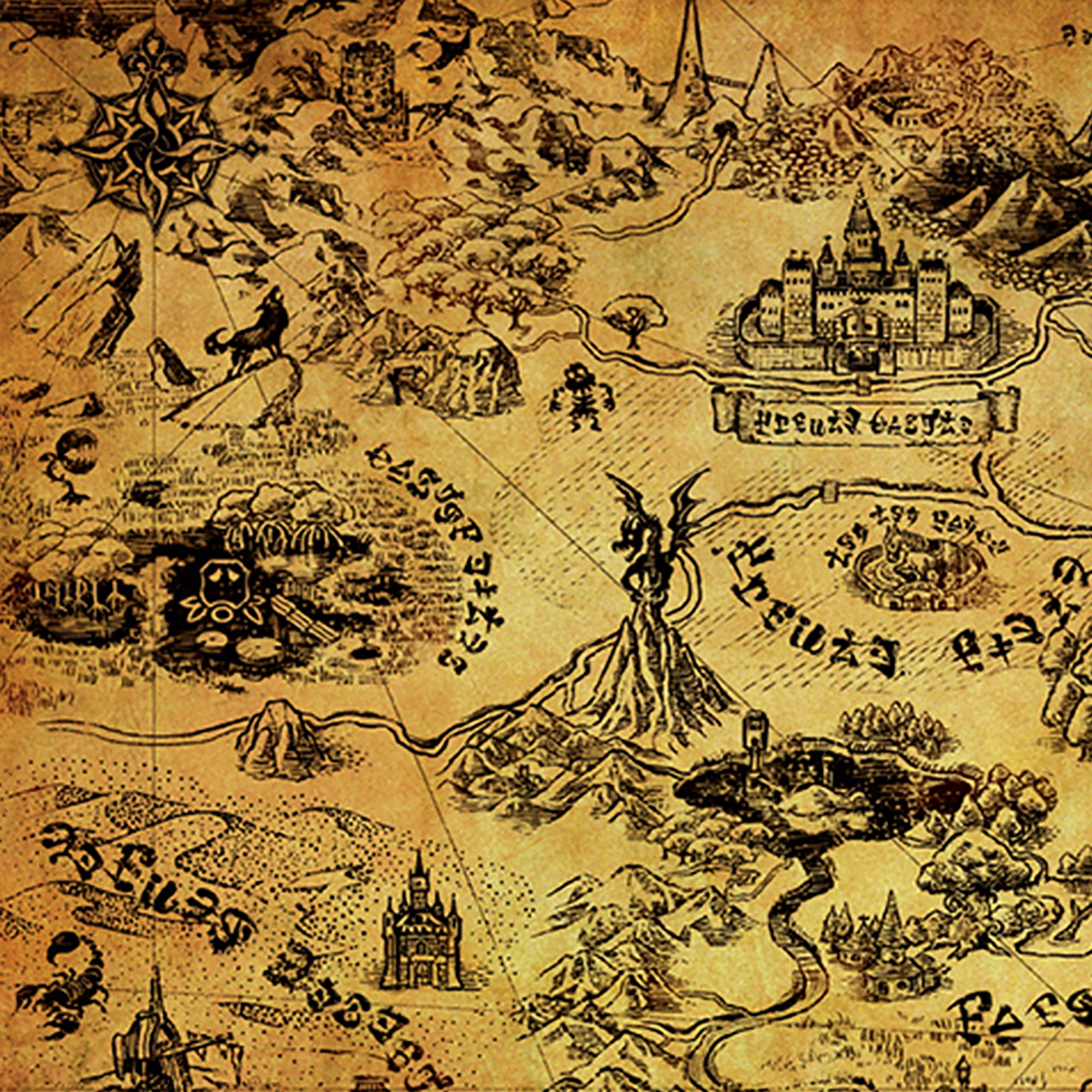 Pyramid America: The Legend of Zelda: Hyrule Map - 11x17 Poster Print - Video Game World View Artwork, Licensed Nintendo Wall Decor, Fan Collectible