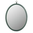 thumbnail image 3 of Mordern Oval Green Decorative Wall Hanging Mirror,PU Covered MDF Framed Mirror for Bedroom Living Room Vanity Entryway Wall Decor,23.62x29.92inch, 3 of 8