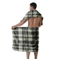 thumbnail image 4 of Colevkie 2 Pieces Bath Wrap Set Shower Skirt & Bath Towel for Men Soft Adjustable Polyester Beach Towel Spa Towel Quick Drying Portable Printed Black White Checkered Pattern, 4 of 7