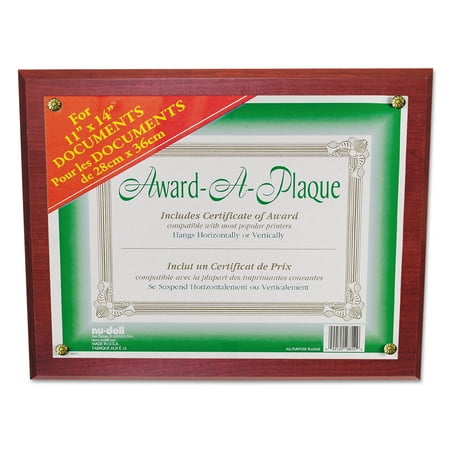 NuDell Award-A-Plaque Document Holder, 11 x 14, Mahogany
