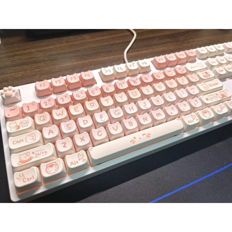WINDLAND 134PCS Party Kitten Keycaps MAO Profile Keycap Personalizing Mechanical Keyboard