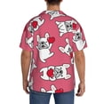 thumbnail image 7 of Goofa French Bulldog Printed Men's Casual Short-sleeved Shirt,Lightweight Breathable Button-down,Summer Casual men's top,Versatile Fashion shirt-, 7 of 7