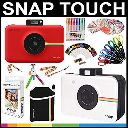 Epoxy Stickers Photo Gems - Polaroid Snap Touch Instant Camera Gift Bundle + ZINK Paper (30 Sheets) + Snap Themed Scrapbook + Pouch + 6 Edged Scissors + 100 Sticker Border Frames + Gel Pens + Hanging Frames + Accessories