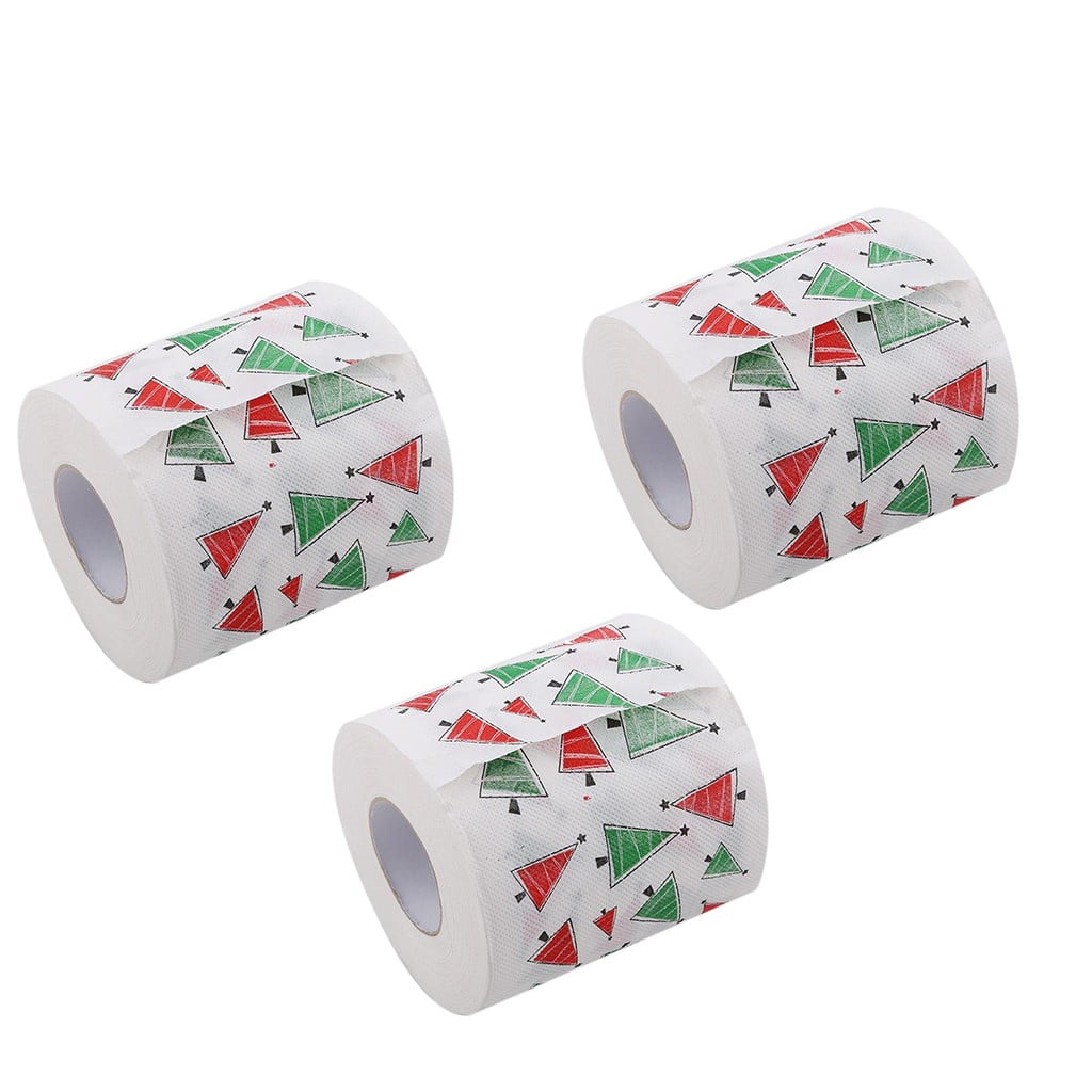 Christmas Pattern Color Toilet Paper Santa Christmas Tree Printed Tissue