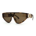 thumbnail image 1 of Womens Lion Emblem Triangular Shield Luxury Fashion Sunglasses Tortoise Brown, 1 of 4