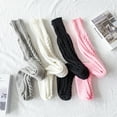 thumbnail image 2 of Qarigey 1 par de medias de punto de Color sólido, calcetines altos Keen, calentadores de piernas para mujeres, zapatos, accesorios, medias bonitas de Prendas para la parte inferior del cuerpo Gris, 2 of 6
