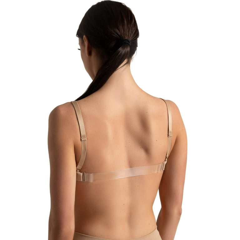 Women's Capezio Nude Seamless Clear Back Bra XL