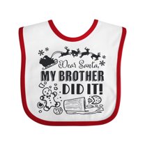 Inktastic Dear Santa, My Brother Did It Funny Christmas Boys or Girls Baby Bib