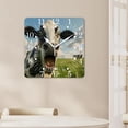 thumbnail image 4 of 10 Inch Wall Clock Battery Operated Square Clock for Office, Kitchen, Outdoor, Living Room,Cow on A Summer Charming, 4 of 4