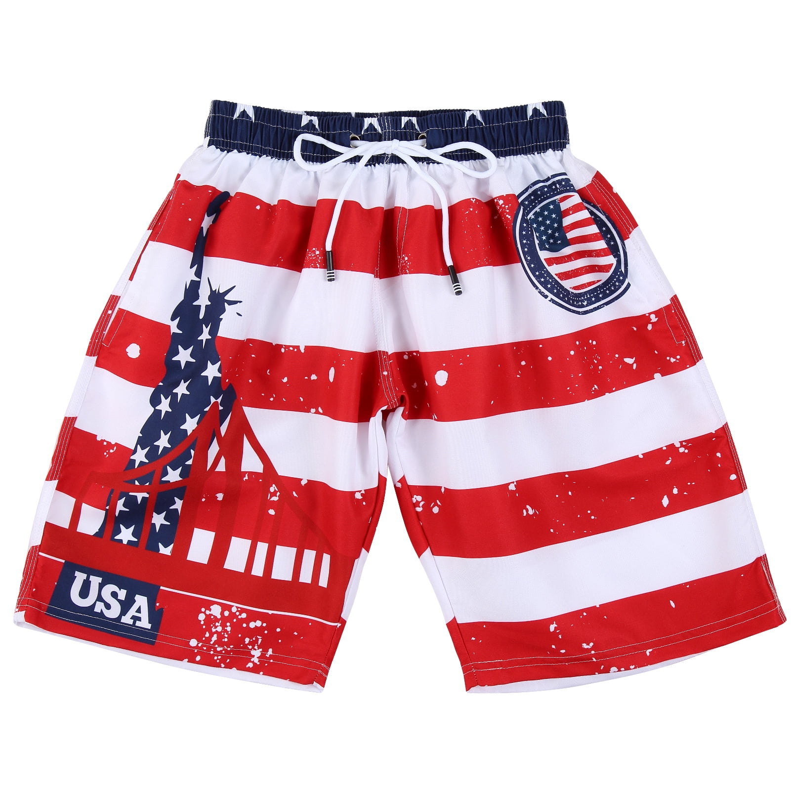 Boys' American Flag Swim Trunk kids Shorts, kids Trendy Pants