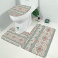 thumbnail image 2 of Orange and Purple Diamond Shaped Geometric Boho Pattern Bathroom Rugs Sets 3 Piece,Toilet Cover Set,Absorbent Non Slip Bathroom Mats Sets with U-Shaped Contour Rug Toilet Rug Set, 2 of 5