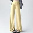 thumbnail image 4 of Ediodpoh Casual High Waist Wide Leg Sun Proof Breathable Summer Fall Comfortable Loungewear Womens Pants Yellow M, 4 of 6