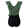 thumbnail image 4 of TIANZEN Women's Swimsuits Cute Bathing Suit Ruffle V Neck Swimwear Striped Swimsuit Black Bikini Shapewear Swimsuit, 4 of 4