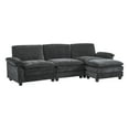 thumbnail image 4 of Capri 122" Oversized Sectional Couch, L Shaped Cloud Couch, Convertible Sofa Set for Living Room, Chenille, Black, 4 of 9