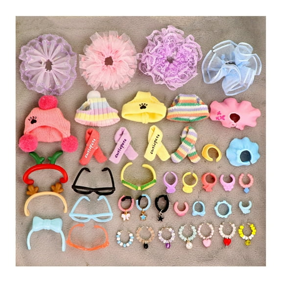 Random 15pcs Miniature Accessories,Random Skirt Necklace Food Drink Chair and More Accessories for lps Toys