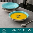 thumbnail image 6 of vancasso Soup Plates Set, Stoneware Dinnerware Sets for 4, Turquoise, Series Bella, 6 of 7