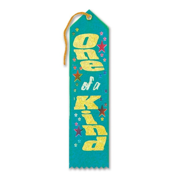 Beistle"One Of A Kind" Ribbon Award, Turqouise Blue - 1pc