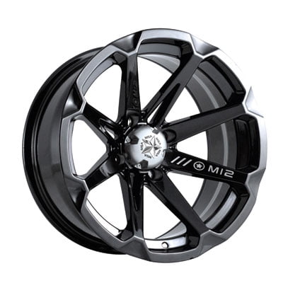 4/156 Motosport Alloys M12 Diesel Wheel 15x7 4.0 + 3.0 Black for Polaris RANGER 900 CREW 2014-2018