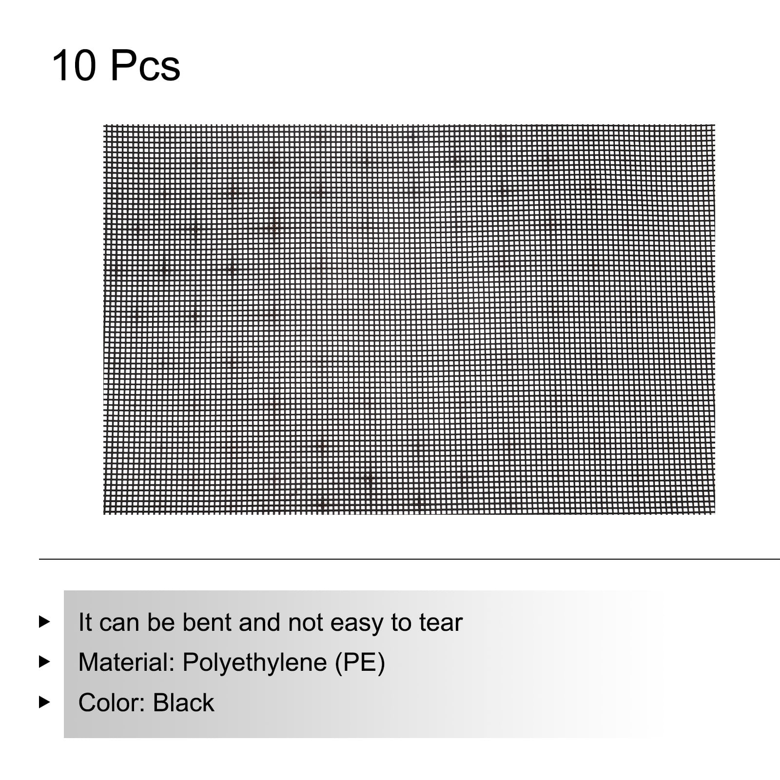 10pcs 13"x20" Plastic Mesh Canvas Sheet 8 Count Needlepoint Blank Canvas Square for Embroidery, Black