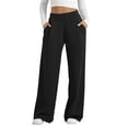 thumbnail image 2 of Favoffer Women Casual Yoga Jogger Pants Elastic Waist Stretchy Solid Color Slacks Relaxed Straight Leg Pants with Functional Pockets for Outdoor Daily, 2 of 8