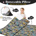 thumbnail image 3 of Monster Cartoon Truck Gray Pattern Teens Toddler Nap Mat with Pillow, Sleeping Mat Bag for Preschool Daycare 51"x22", 3 of 6