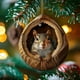 thumbnail image 4 of Christmas Animalss Ornaments Owls Raccoons Christmas Decorations Christmas Tree Pendants 2D Flat Printing Acrylic Small Pendants, 4 of 5
