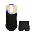 thumbnail image 2 of YiZYiF Big & Little Girls Metallic Sleeveless Leotard with Dance Shorts Activewear Ballerina Skating Performance Costume Sports Suit Royal Blue 8, 2 of 7