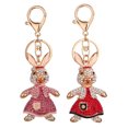 thumbnail image 3 of Llavero de mujer Sunnimix Sparkling HandBag Colgante Charm Rabbit Rosado, 3 of 8
