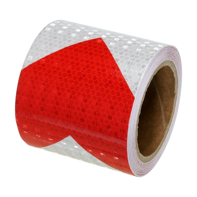 Unique Bargains Reflective Tape, 4'x33FT Waterproof High Visibility Warning Tape, Red-white