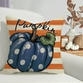 thumbnail image 5 of Happy Fall Y''all Decorative Throw Pillow Covers 18 x 18 Set of 4, Blue Autumn Pumpkin Maple Leaves Porch Patio Outdoor Pillowcase, Sweet Polka Dot Stripes Sofa Couch Cushion Case Home Decor, 5 of 5