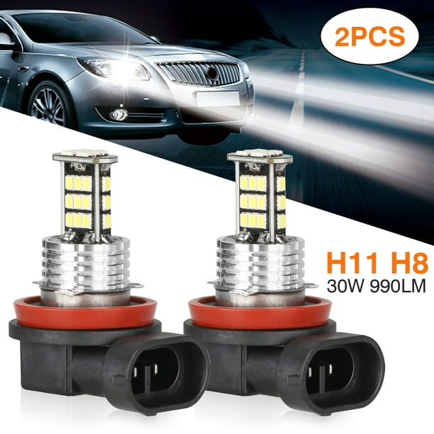 2PCS H11 LED Headlight Bulbs 30W 6000K 990Lumens Auto H8 Fog Light Led