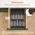thumbnail image 3 of Magnetic Drawer Knife Organizers Insert, Kitchen Plastic In Drawer Knife Block Slots, Steak Chefs Knives Holder Storage for 16 Knives and 1 Sharpening Steel, Extra Large, Black, 16.5"/42 cm(W), 3 of 4